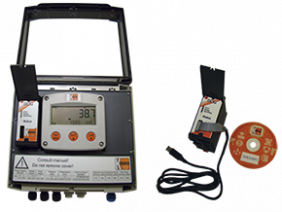 Elektronik und Kalibriersoftware mit Anschlussadapter