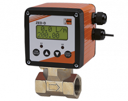 dpe-zed-durchfluss.png: Turbine Wheel Flowmeter - Dosing Electronic DPE with ZED