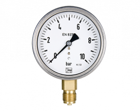 man-r-q-druck.png: Deformacný manometer s Bourdonovou  trubicou  MAN-R, MAN-Q