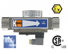 vkm-durchfluss.png: Vicosity Compensated Flow Meter / Switch - All Metal VKM